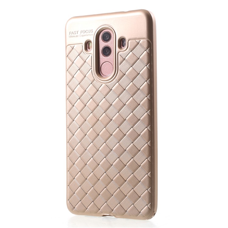 Woven Pattern TPU Cell Phone Case for Huawei Mate 10 Pro - Gold-3