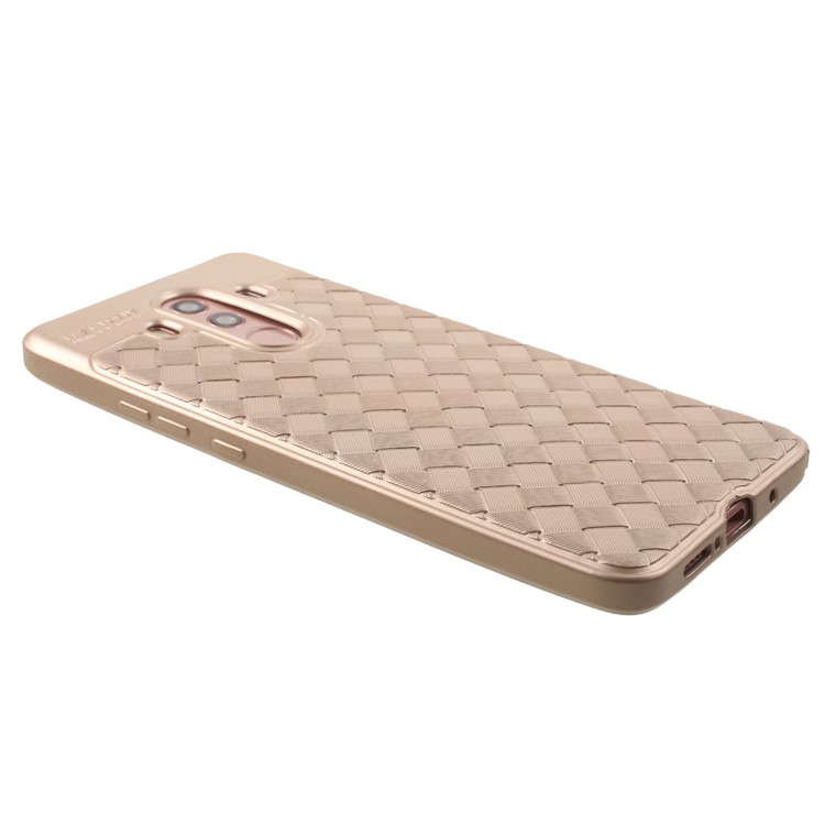 Woven Pattern TPU Cell Phone Case for Huawei Mate 10 Pro - Gold-4