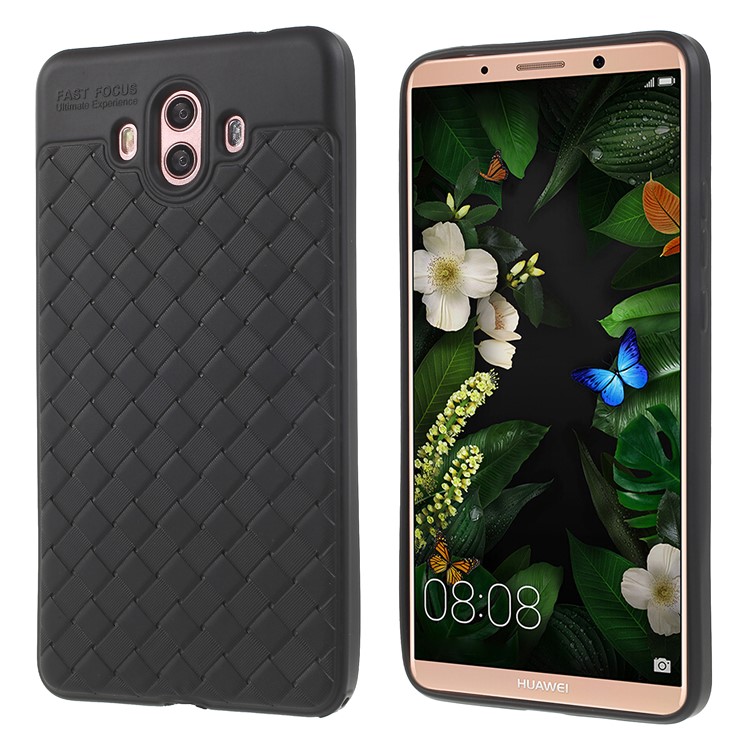 Woven Texture Soft TPU Case for Huawei Mate 10 - Black-1