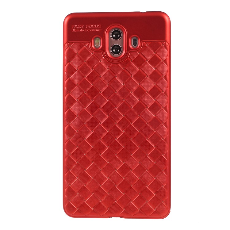 Woven Texture Soft TPU Cover for Huawei Mate 10 - Red-3