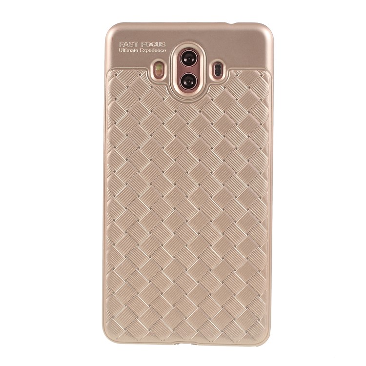 Woven Texture Soft TPU Shell for Huawei Mate 10 - Gold-3