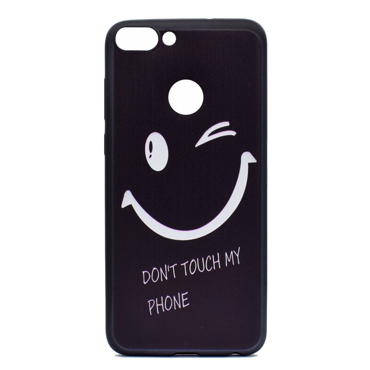 Patterned TPU Mobile Cover for Huawei P Smart / Enjoy 7S - Blink Eyes and Do Not Touch My Phone-2