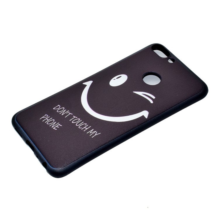 Patterned TPU Mobile Cover for Huawei P Smart / Enjoy 7S - Blink Eyes and Do Not Touch My Phone-4