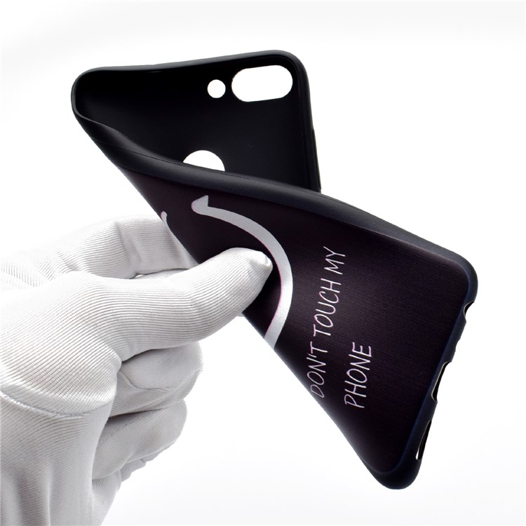 Patterned TPU Mobile Cover for Huawei P Smart / Enjoy 7S - Blink Eyes and Do Not Touch My Phone-6
