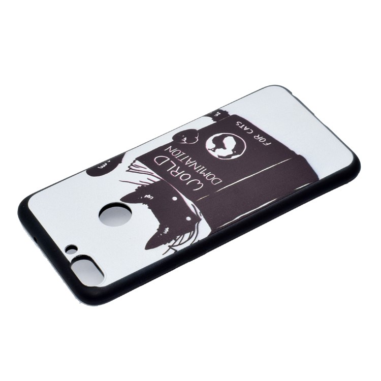 Patterned TPU Mobile Case for Huawei P Smart / Enjoy 7S - Cat Reading-4