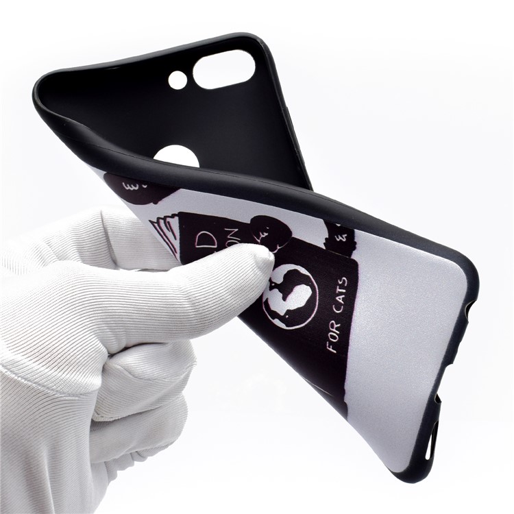 Patterned TPU Mobile Case for Huawei P Smart / Enjoy 7S - Cat Reading-5