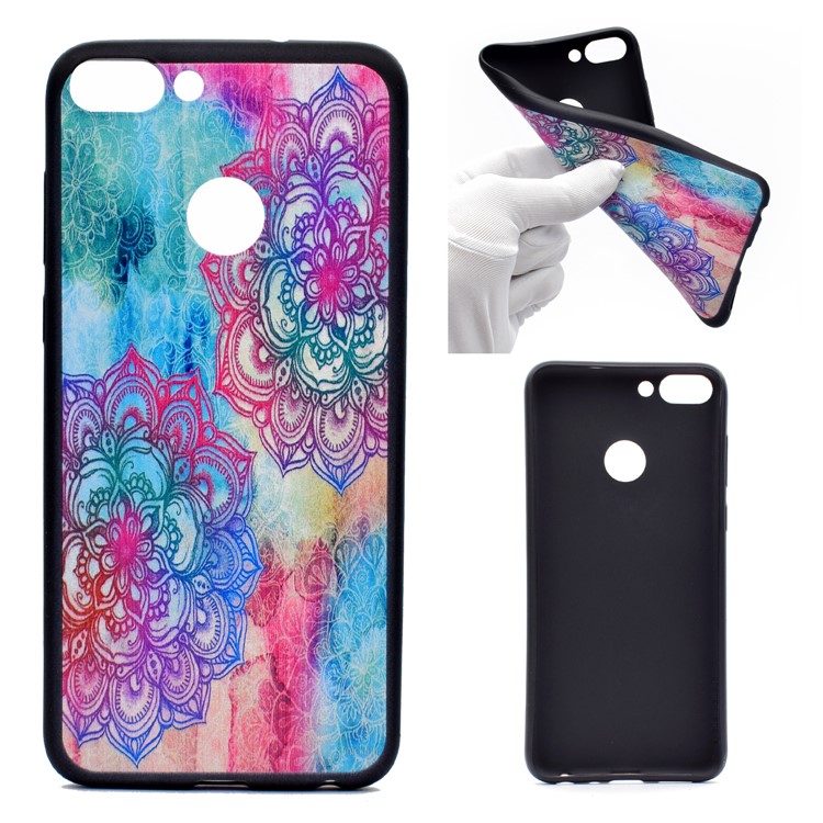 Patterned TPU Case Cover for Huawei P Smart / Enjoy 7S - Colorful Henna Lotus-1
