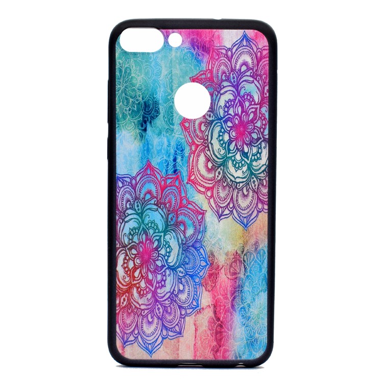 Patterned TPU Case Cover for Huawei P Smart / Enjoy 7S - Colorful Henna Lotus-2