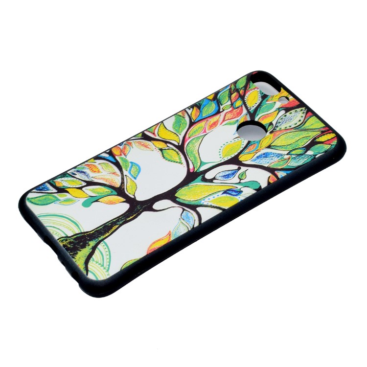 Gemusterte TPU-Gel-Abdeckung Für Huawei P Smart / Genieße 7S - Kolorierter Baum-3