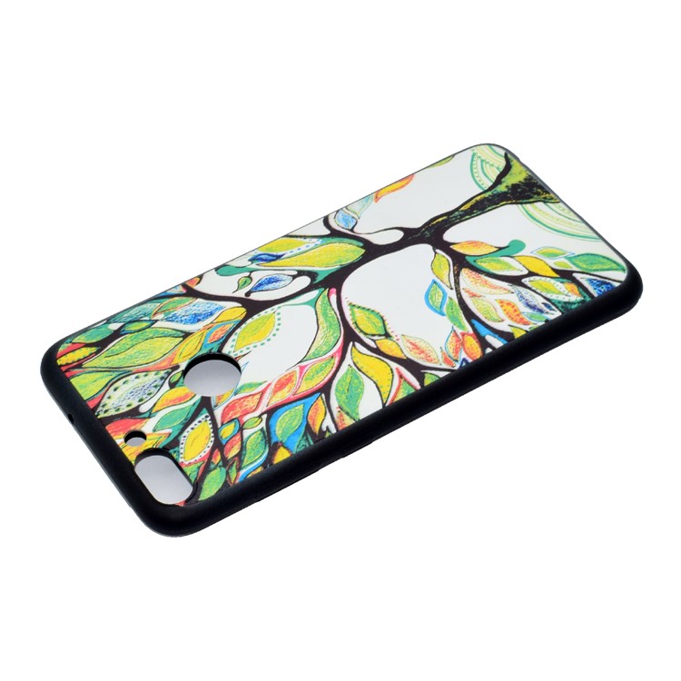 Gemusterte TPU-Gel-Abdeckung Für Huawei P Smart / Genieße 7S - Kolorierter Baum-4