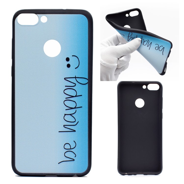 Patterned TPU Phone Casing for Huawei P Smart / Enjoy 7S - Be Happy and Smile-1