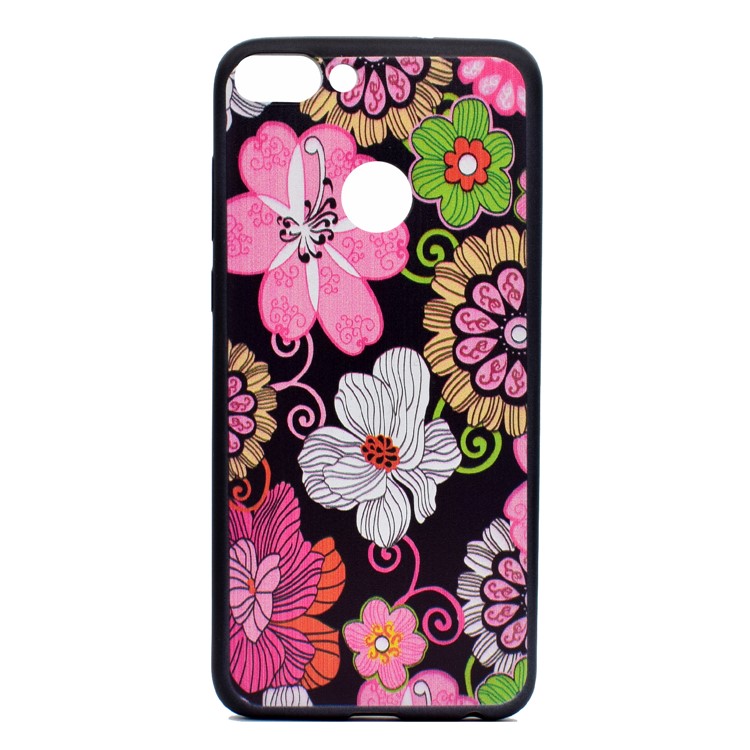 Patterned TPU Phone Cover for Huawei P Smart / Enjoy 7S - Vivid Flowers-2