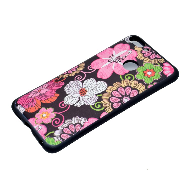 Patterned TPU Phone Cover for Huawei P Smart / Enjoy 7S - Vivid Flowers-3