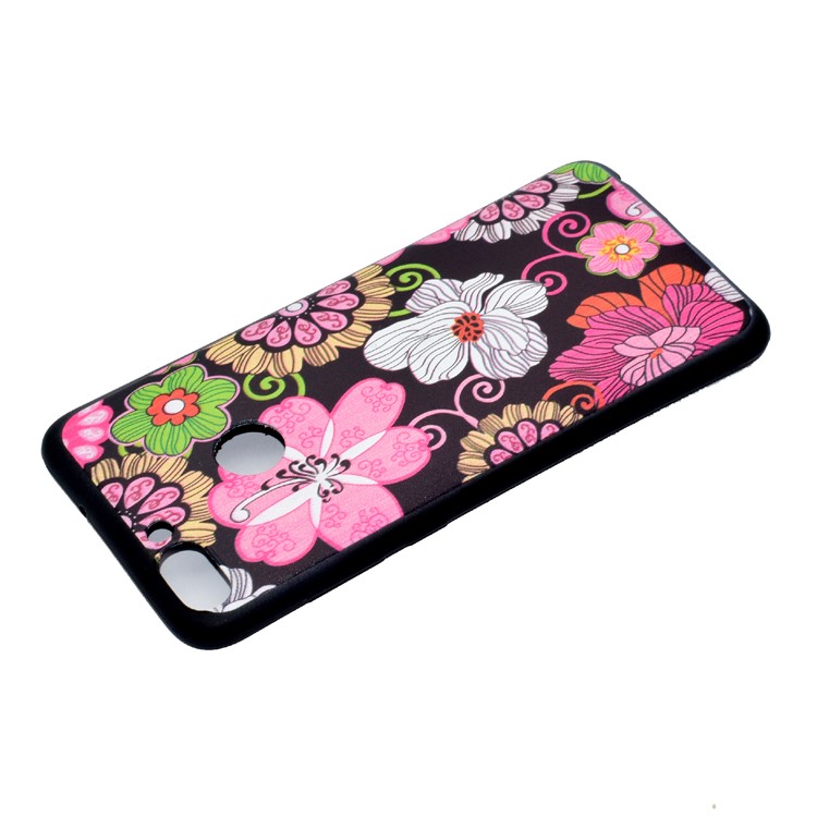 Patterned TPU Phone Cover for Huawei P Smart / Enjoy 7S - Vivid Flowers-4