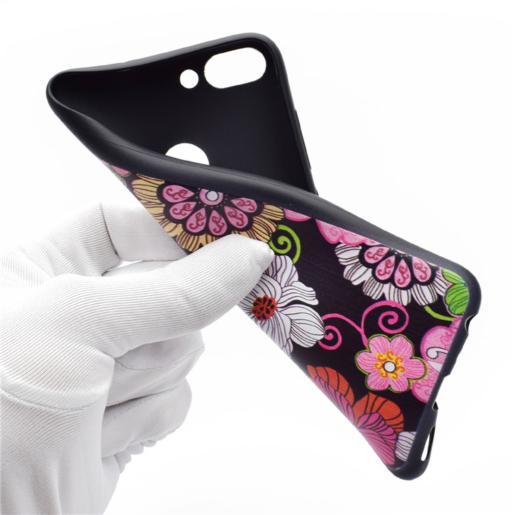 Patterned TPU Phone Cover for Huawei P Smart / Enjoy 7S - Vivid Flowers-5