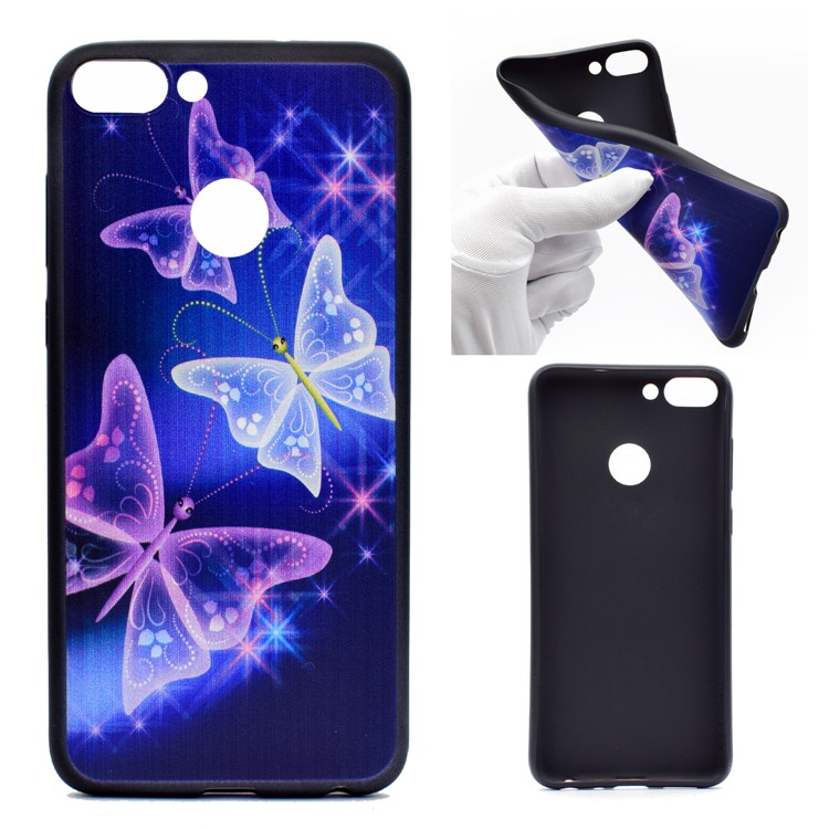 Patterned TPU Mobile Shell for Huawei P Smart / Enjoy 7S - Pretty Butterflies-1