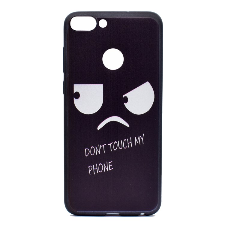 Patterned TPU Protective Cover for Huawei P Smart / Enjoy 7S - Unhappy Expression and Warning Words-2