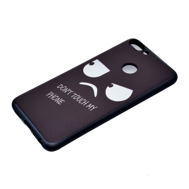 Patterned TPU Protective Cover for Huawei P Smart / Enjoy 7S - Unhappy Expression and Warning Words-3