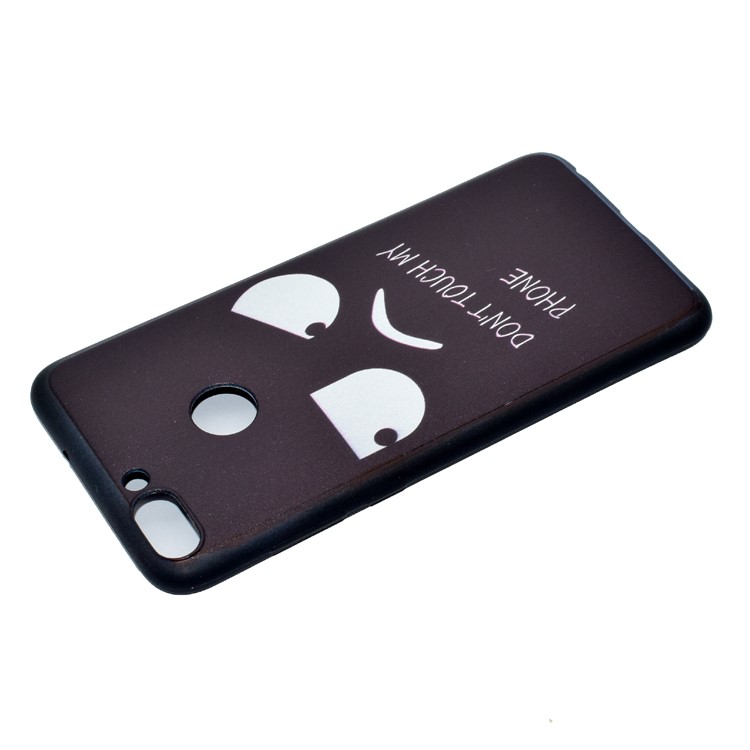 Patterned TPU Protective Cover for Huawei P Smart / Enjoy 7S - Unhappy Expression and Warning Words-4