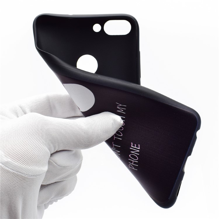 Patterned TPU Protective Cover for Huawei P Smart / Enjoy 7S - Unhappy Expression and Warning Words-5