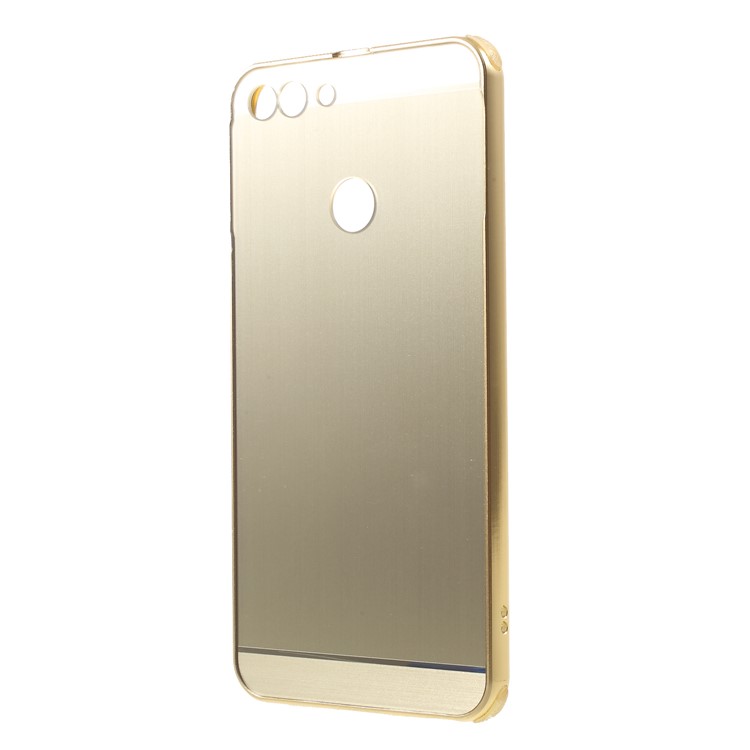 Slide-on Drop-proof Brushed PC Plate + Metal Bumper Combo Case for Huawei P Smart / Enjoy 7S - Gold-2