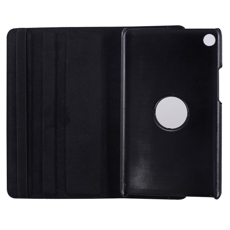 Litchi Skin Leather Case with Rotating Stand for Huawei MediaPad M5 8 - Black-3