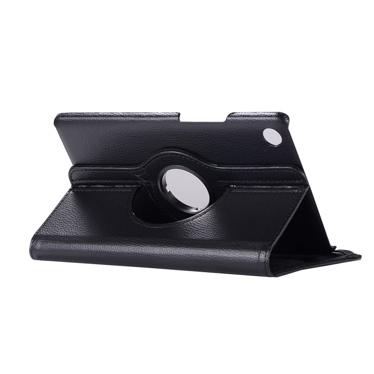 Litchi Skin Leather Case with Rotating Stand for Huawei MediaPad M5 8 - Black-4