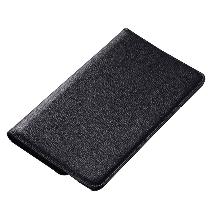 Litchi Skin Leather Case with Rotating Stand for Huawei MediaPad M5 8 - Black-5