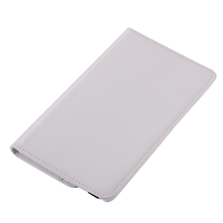 Litchi Skin Leather Cover with Rotating Stand for Huawei MediaPad M5 8 - White-5