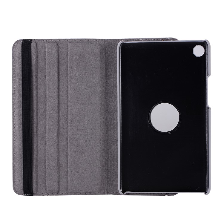 Litchi Skin Leather Shell Case with Rotating Stand for Huawei MediaPad M5 8 - Silver-3