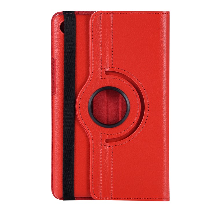 Litchi Skin Leather Protection Case with Rotating Stand for Huawei MediaPad M5 8 - Red-1