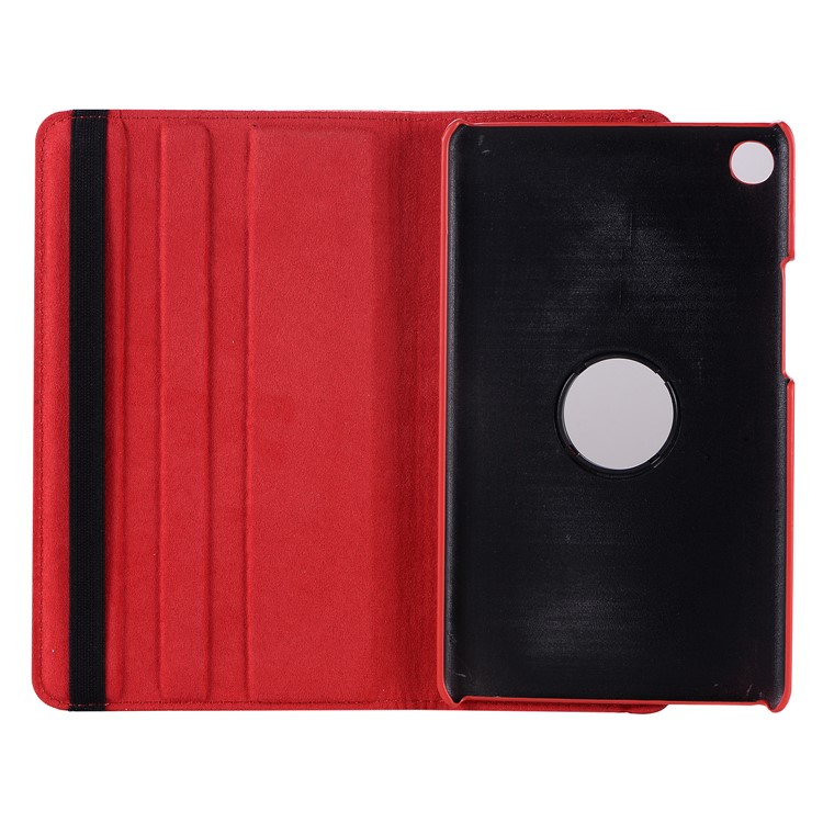 Litchi Skin Leather Protection Case with Rotating Stand for Huawei MediaPad M5 8 - Red-3
