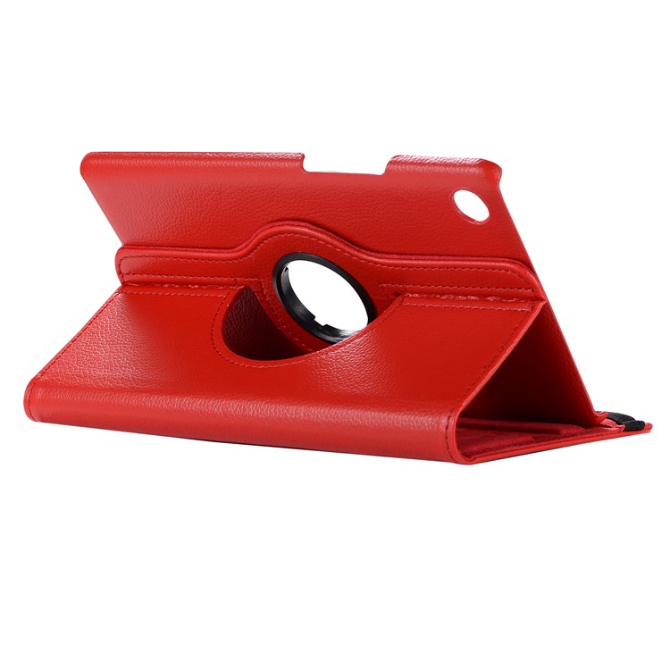 Litchi Skin Leather Protection Case with Rotating Stand for Huawei MediaPad M5 8 - Red-4