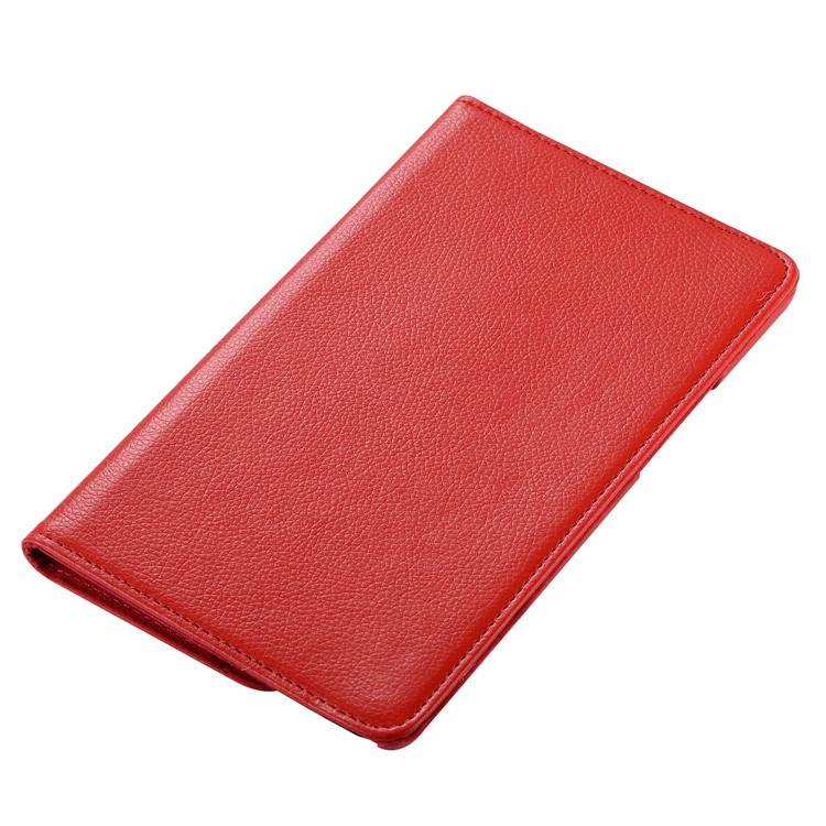 Litchi Skin Leather Protection Case with Rotating Stand for Huawei MediaPad M5 8 - Red-5