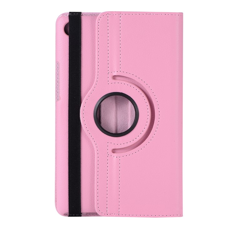 Litchi Skin Rotating Leather Stand Cover for Huawei MediaPad M5 8 - Pink-1