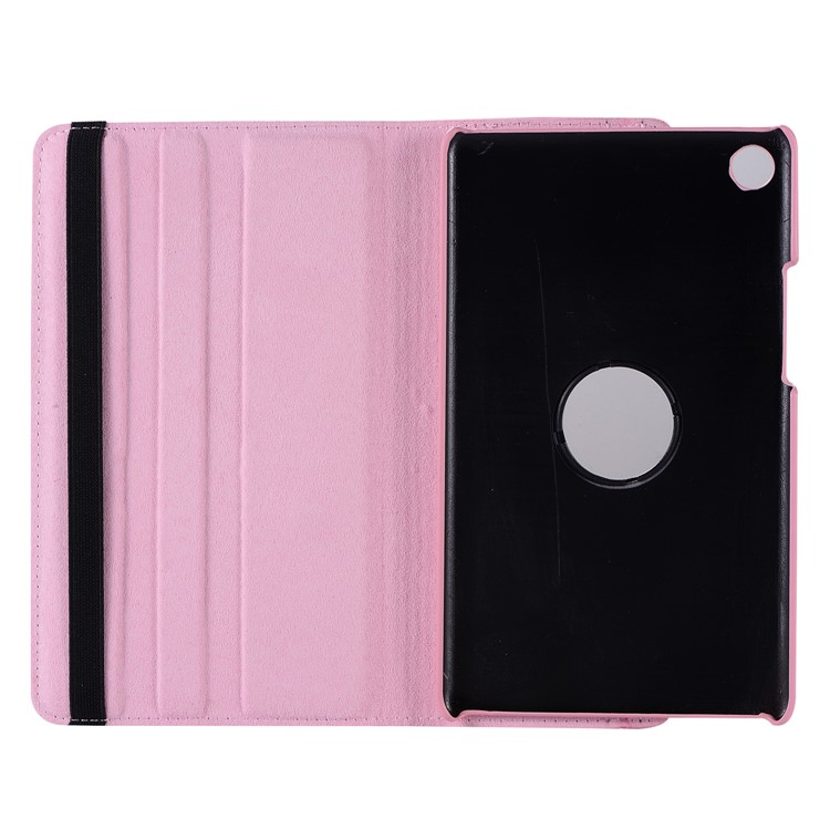 Litchi Skin Rotating Leather Stand Cover for Huawei MediaPad M5 8 - Pink-3