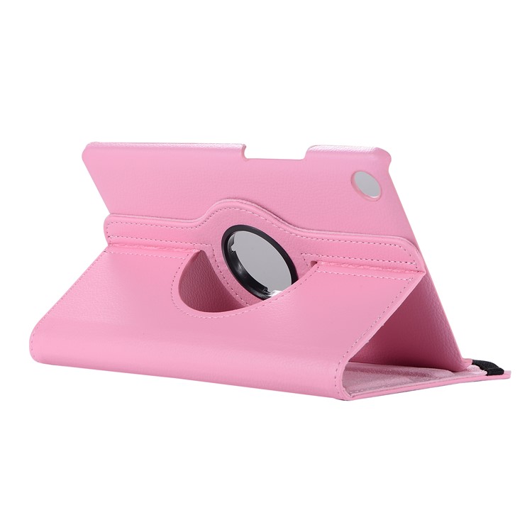 Litchi Skin Rotating Leather Stand Cover for Huawei MediaPad M5 8 - Pink-4