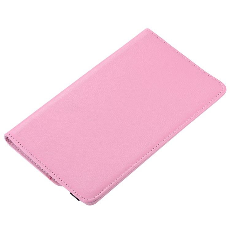 Litchi Skin Rotating Leather Stand Cover for Huawei MediaPad M5 8 - Pink-5