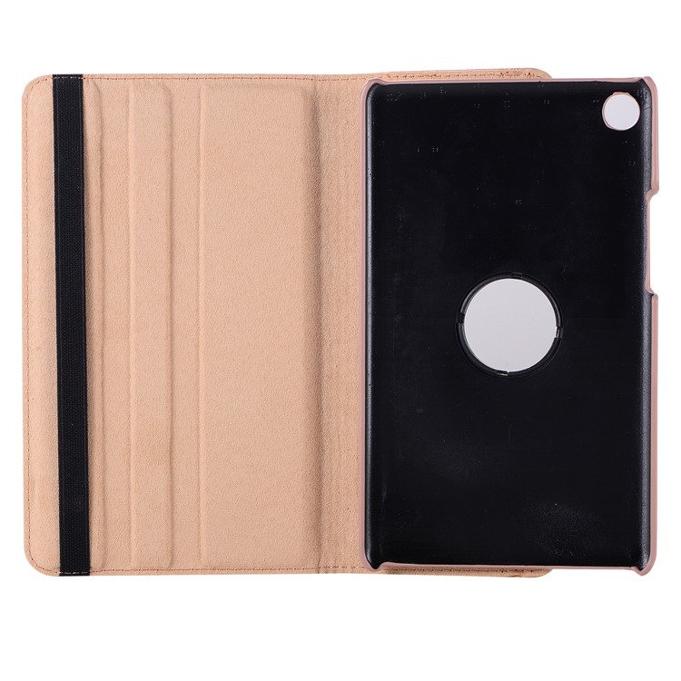 Litchi Skin Leather Shell Cover Case with Rotating Stand for Huawei MediaPad M5 8 - Rose Gold-3