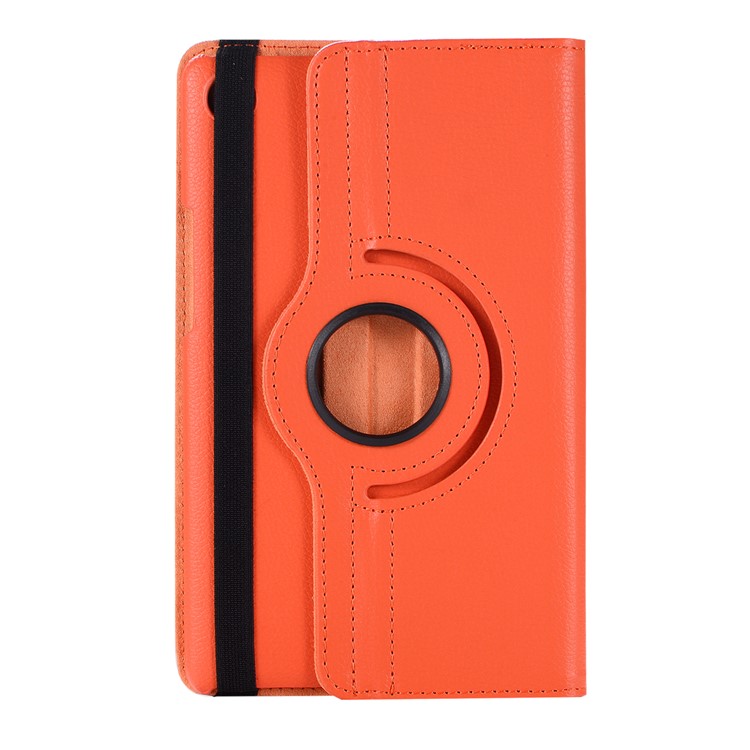 Litchi Skin Leather Protective Case with Rotating Stand for Huawei MediaPad M5 8 - Orange-1
