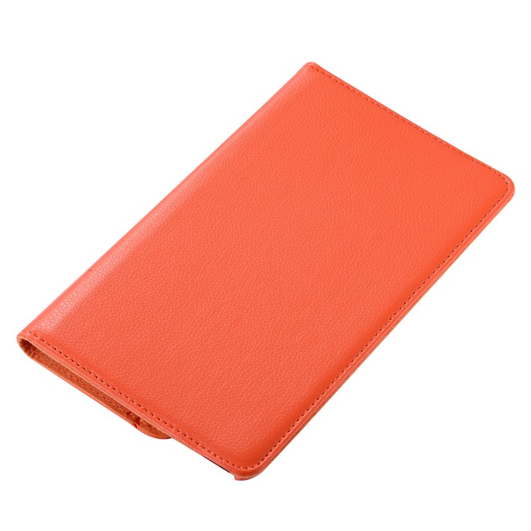 Litchi Skin Leather Protective Case with Rotating Stand for Huawei MediaPad M5 8 - Orange-5