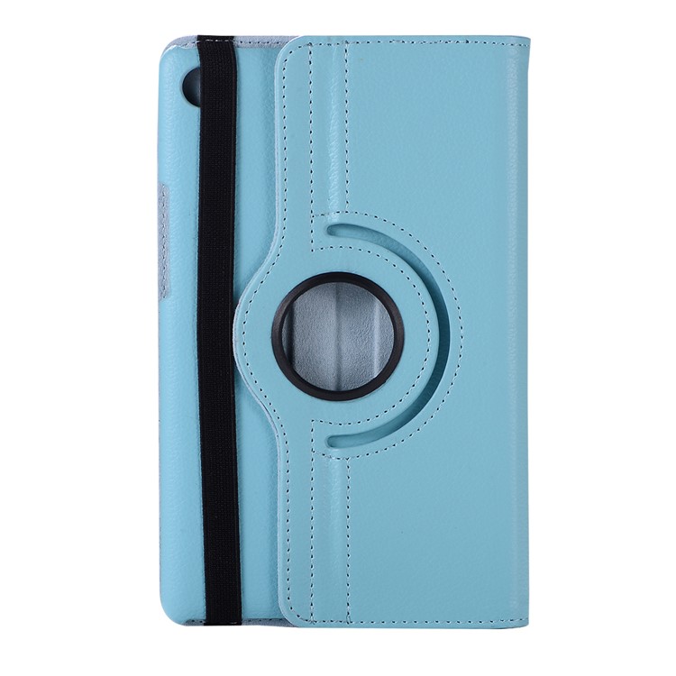 Litchi Skin PU Leather Case with Rotating Stand for Huawei MediaPad M5 8 - Baby Blue-1