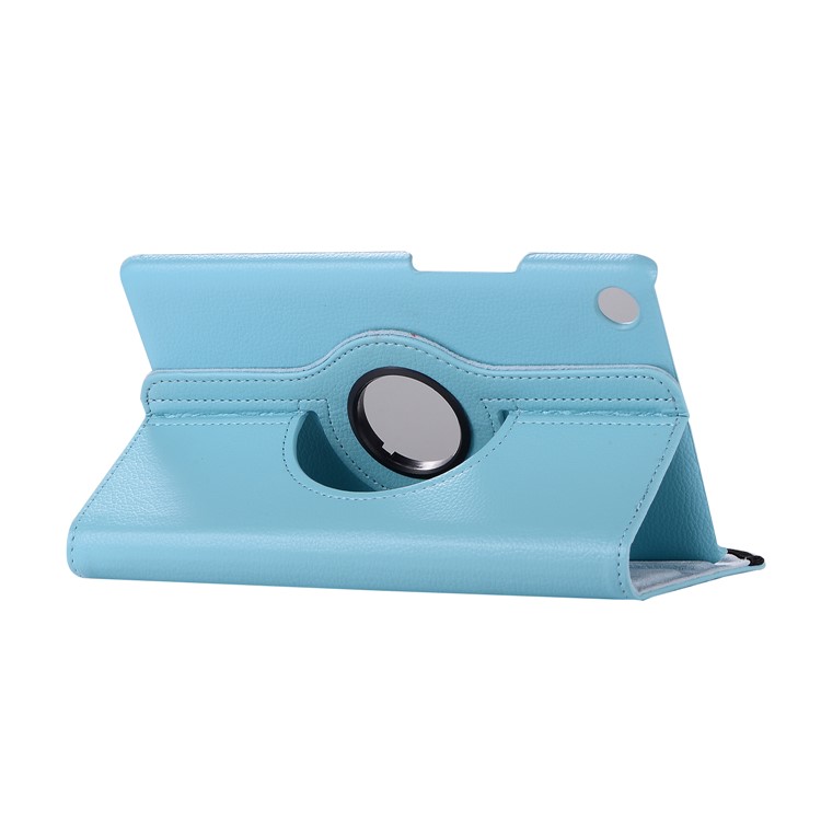 Litchi Skin PU Leather Case with Rotating Stand for Huawei MediaPad M5 8 - Baby Blue-4