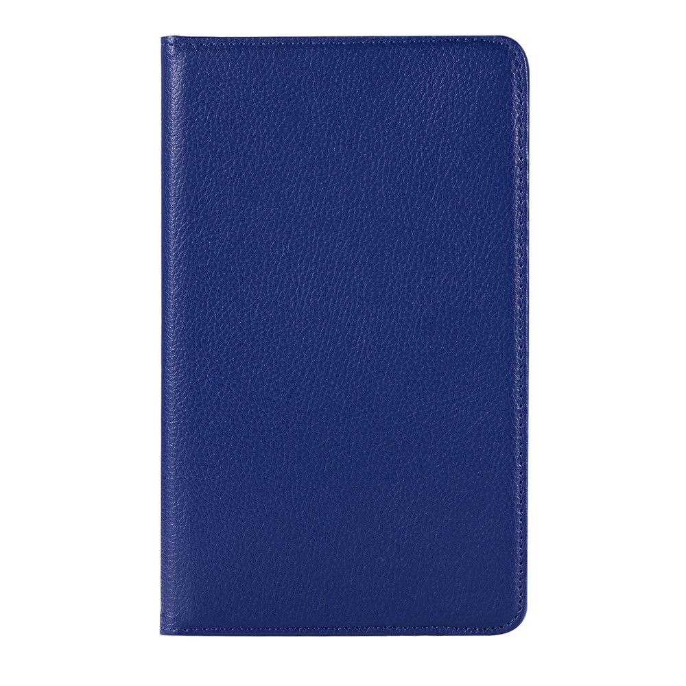 Étui en Cuir de Texture Litchi Avec Support en Rotation Pour Huawei Mediapad M5 8 - Bleu Foncé