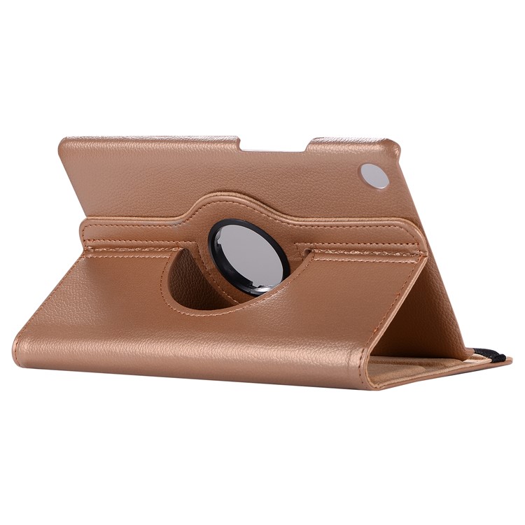 Rotating Stand Litchi Skin Leather Case Cover for Huawei MediaPad M5 8 - Mocha Gold-4