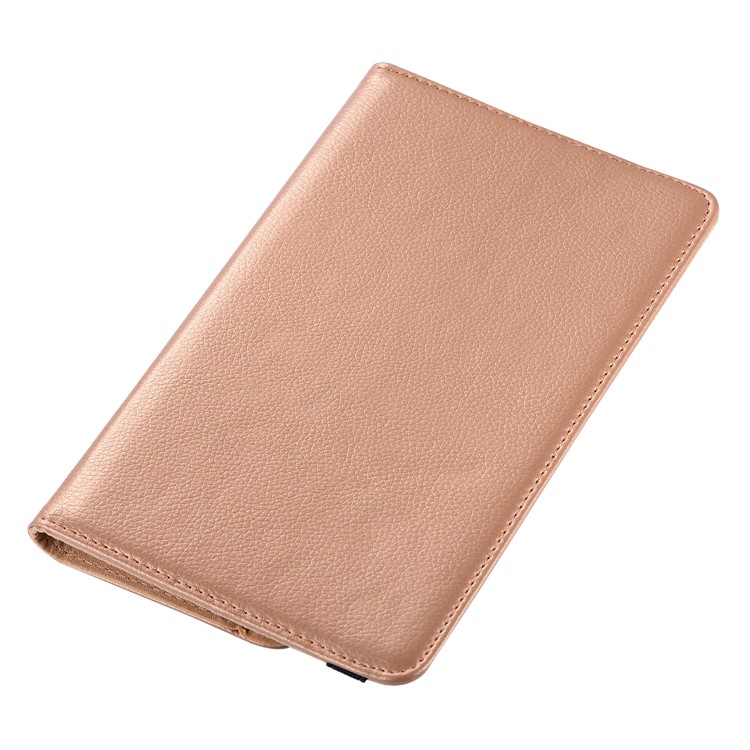 Rotating Stand Litchi Skin Leather Case Cover for Huawei MediaPad M5 8 - Mocha Gold-5