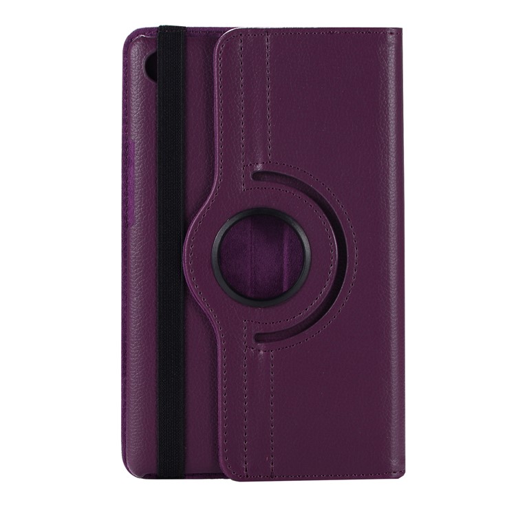 Litchi Peau Coque En Cuir Avec Support Rotatif Pour Huawei Mediapad M5 8 - Violet-1