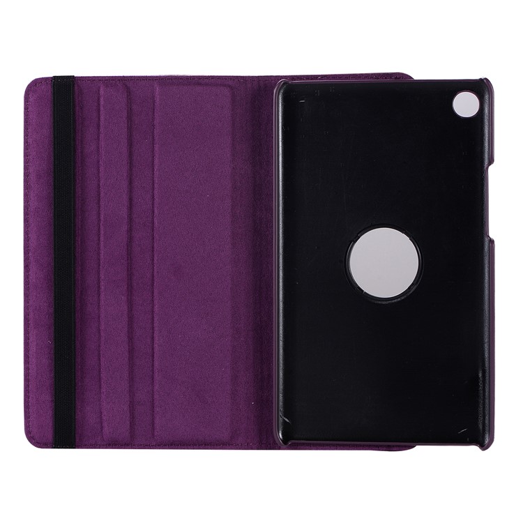Litchi Peau Coque En Cuir Avec Support Rotatif Pour Huawei Mediapad M5 8 - Violet-3