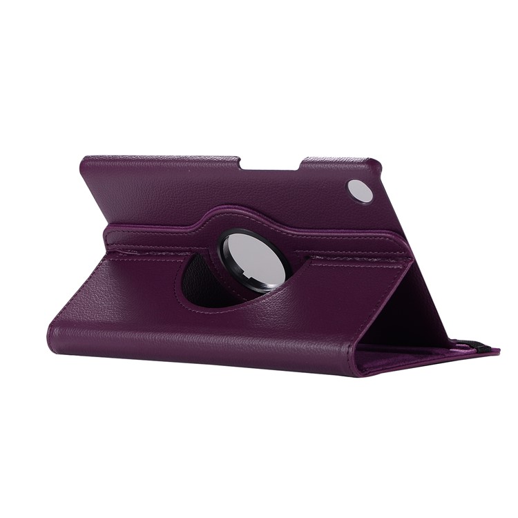 Litchi Peau Coque En Cuir Avec Support Rotatif Pour Huawei Mediapad M5 8 - Violet-4