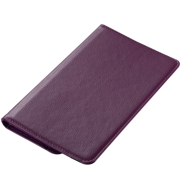 Litchi Peau Coque En Cuir Avec Support Rotatif Pour Huawei Mediapad M5 8 - Violet-5